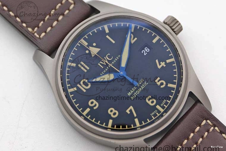 MIROTIME 0705 Mark XVIII IW327006 Titanium M+F 1:1 Best Edition Black Dial on Brown Leather Strap A Efficient 7052